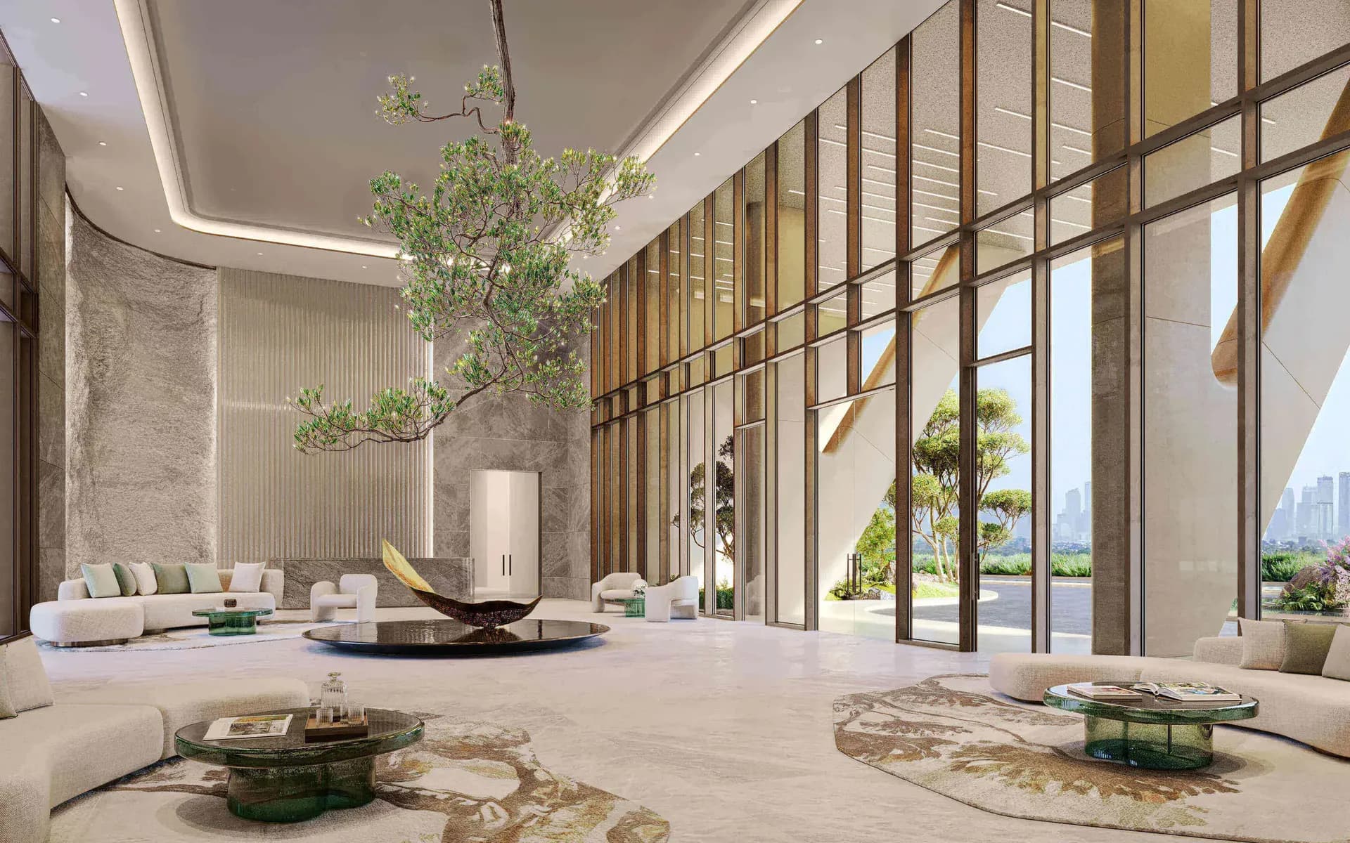 Japanese-inspired lobby at HADO by Beyond