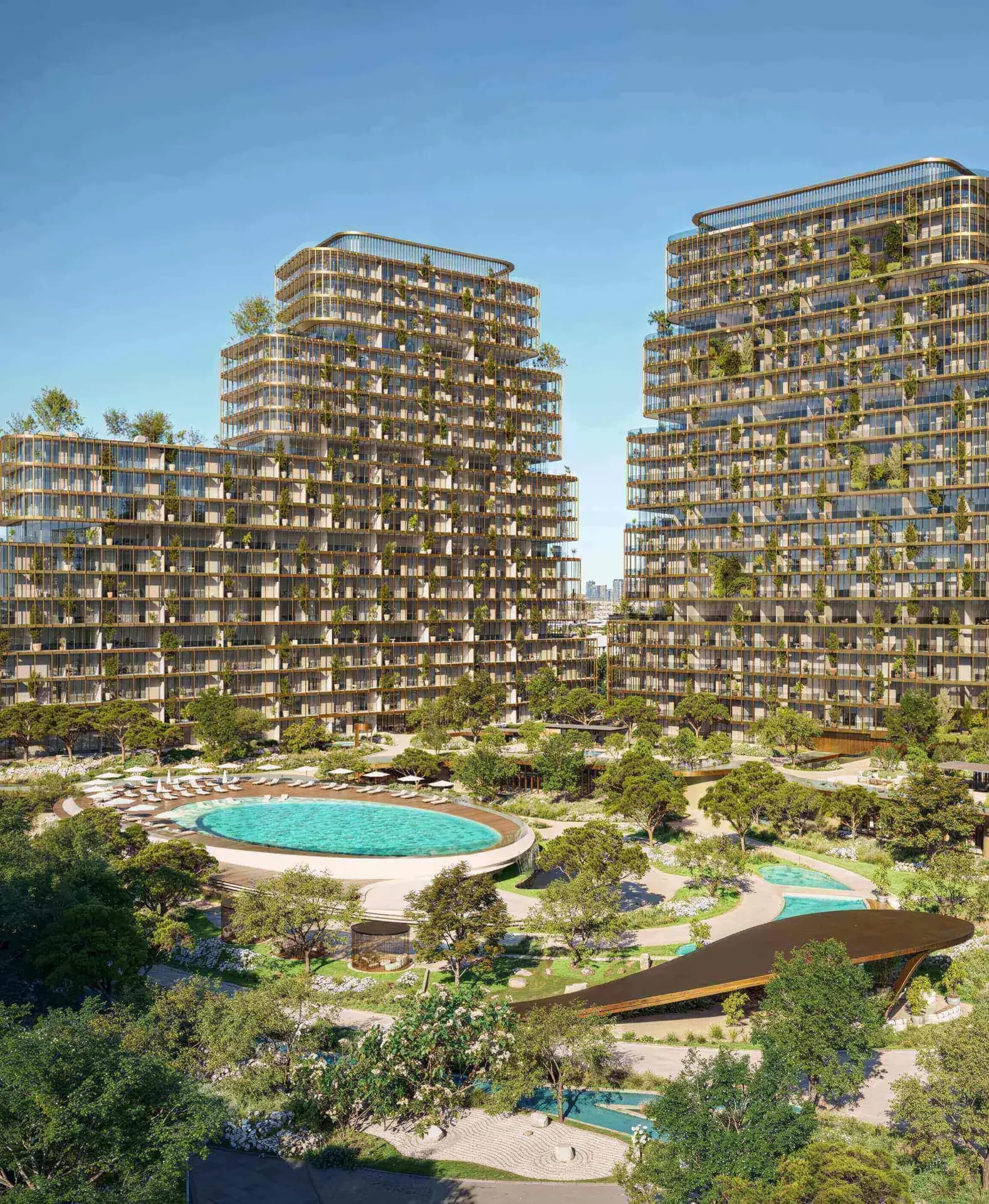 Overview render of the HADO by Beyond development within SIØRA, Dubai Islands